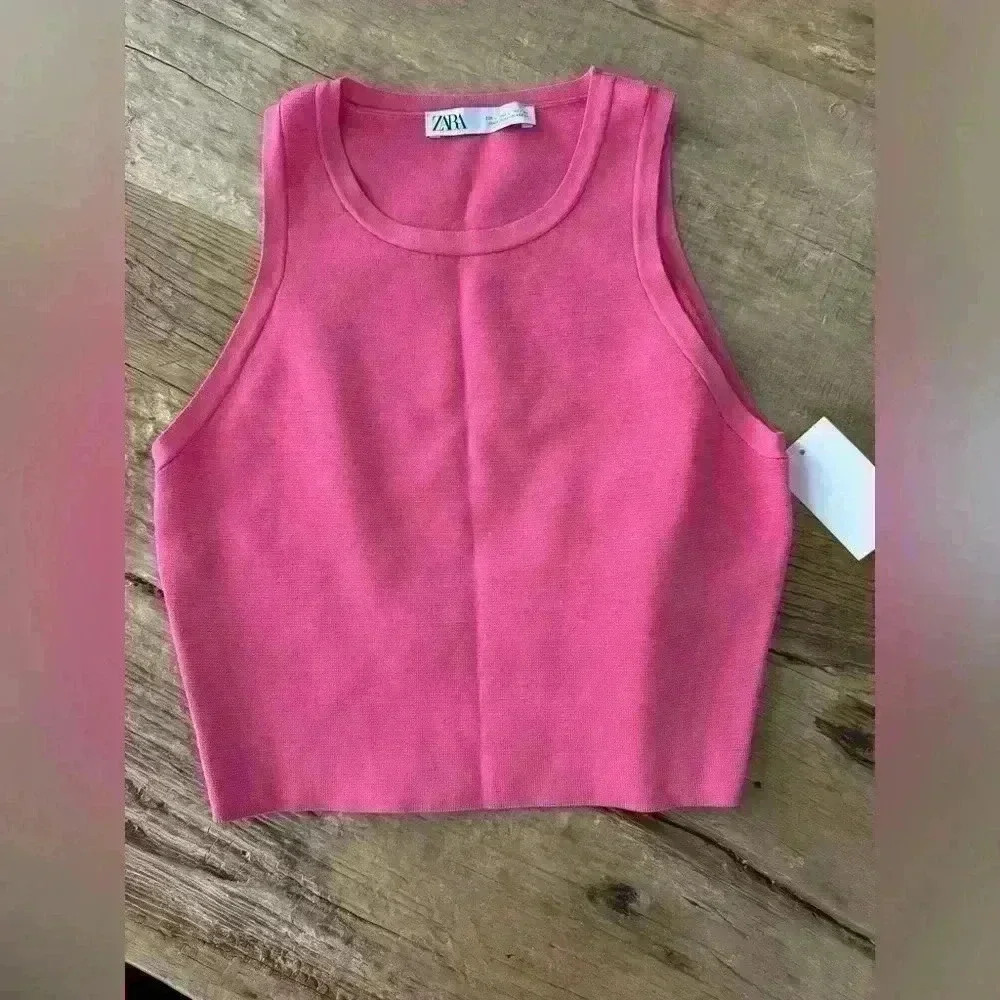 Zara Pink Cropped Tank ~ NWT! ~ L